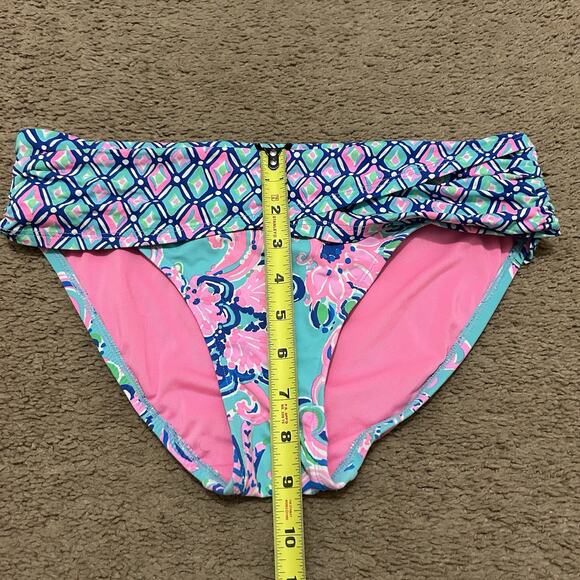 Lilly Pulitzer Lagoon Sarong Hipster Bikini Bottom Blue Horizon Jungle Sunrise - Picture 2 of 6
